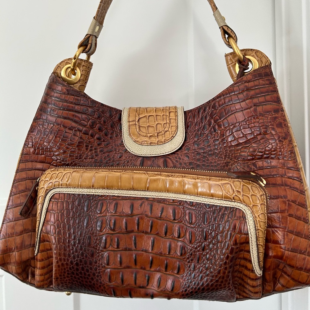 COPY - Brahmin (Jabou) Pecan Tricolor Collection shoulder hobe.